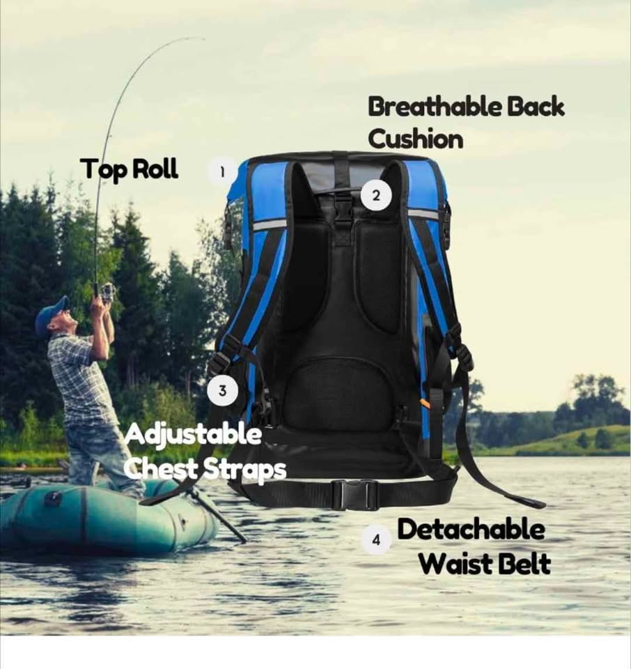 Brand new Blue Waterproof Dry Bag Backpack 55L Roll Top - photo 4