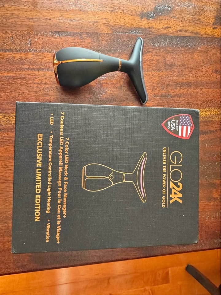 Neck and face beauty massager GLO24K LED