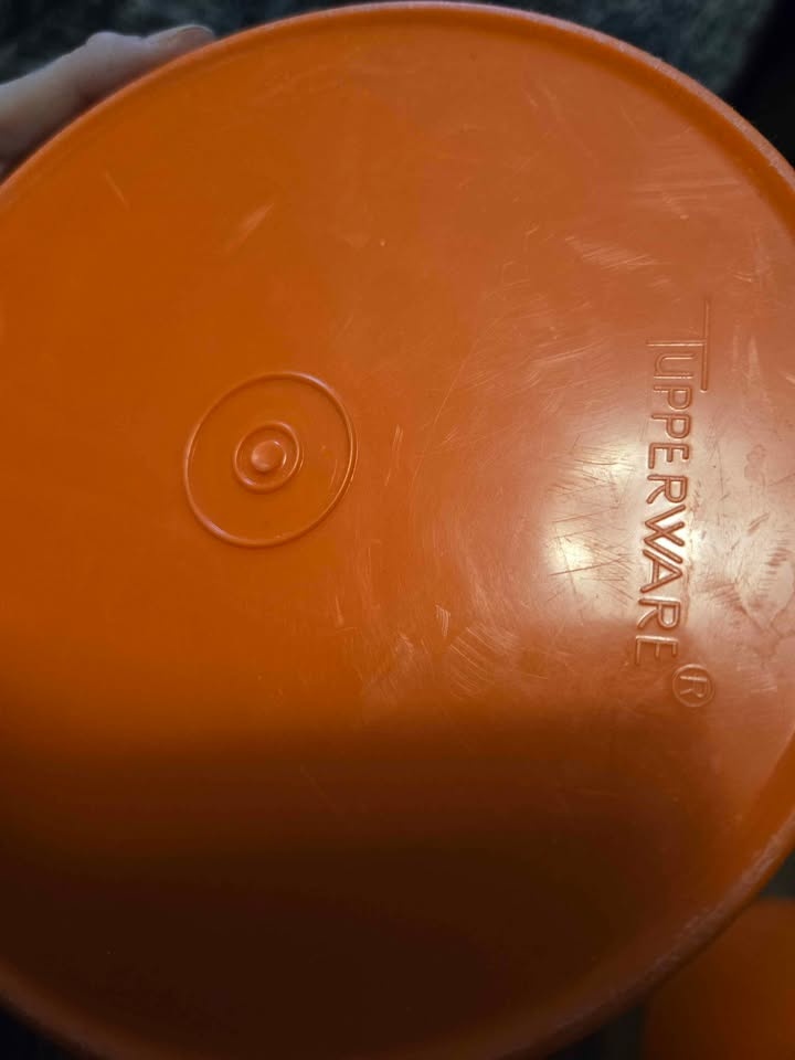 Vintage Tupperware Orange Canister Set - 4 Pc - photo 3