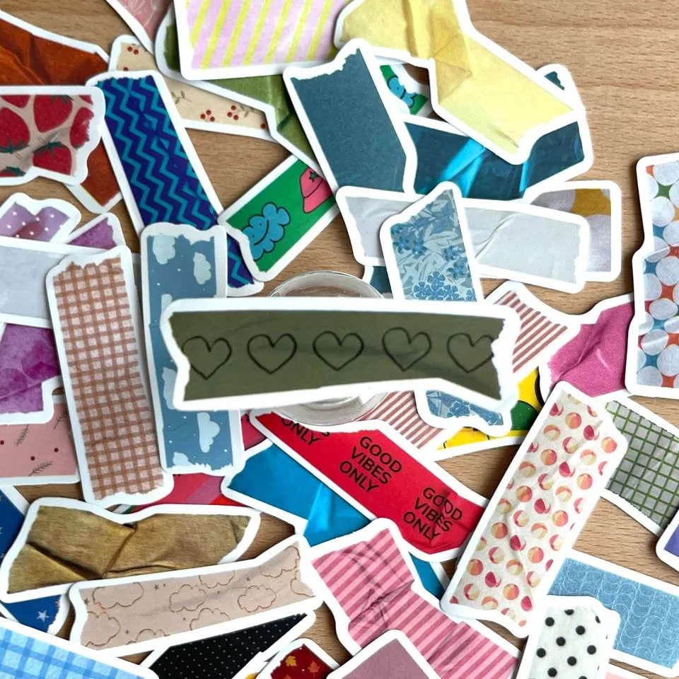 Pack of 50 Washi Tape Deco Stickers image indicator(3)