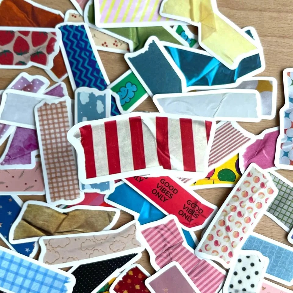 Pack of 50 Washi Tape Deco Stickers image indicator(4)