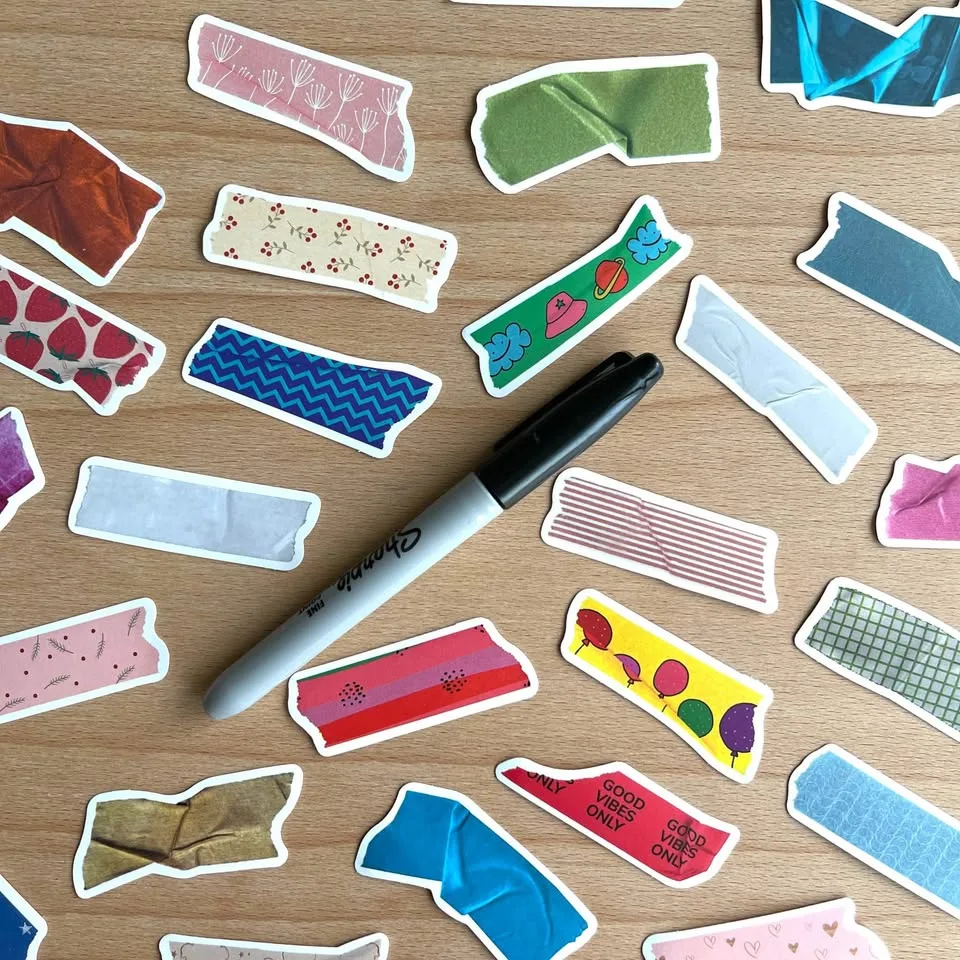 Pack of 50 Washi Tape Deco Stickers image indicator(7)