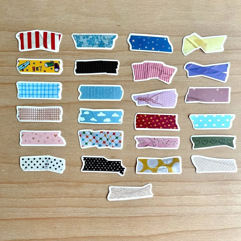Pack of 50 Washi Tape Deco Stickers image indicator(8)