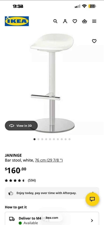 4 Ikea JANIGE white bar stools