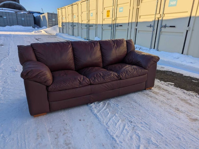 Premium Burgundy Leather Couch DELIVERY AVAILABLE