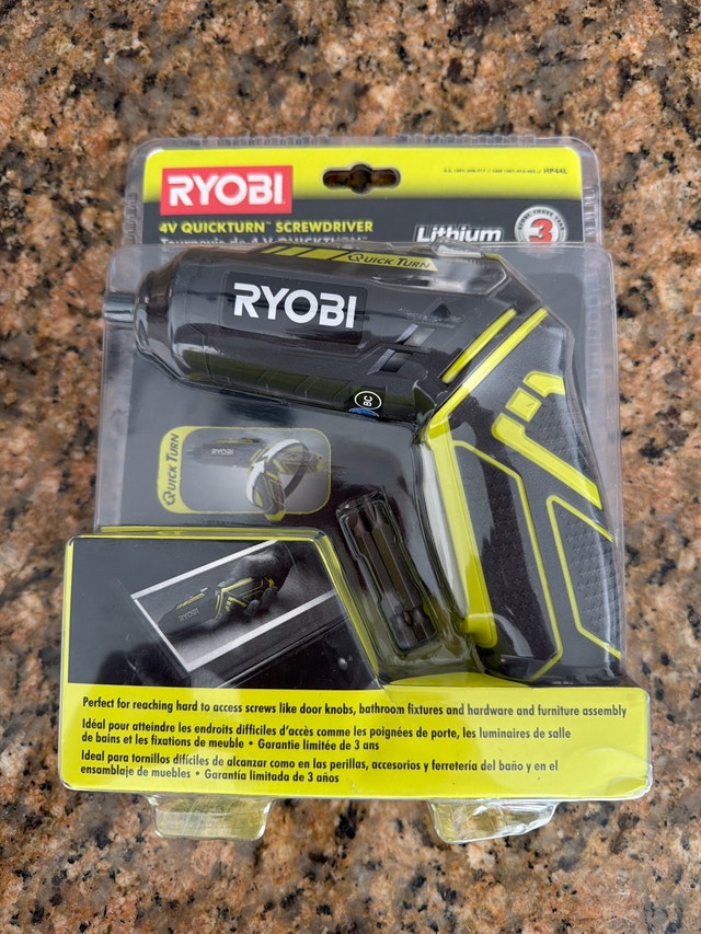 Brand New Ryobi 4V Quickturn Cordless Screwdriver