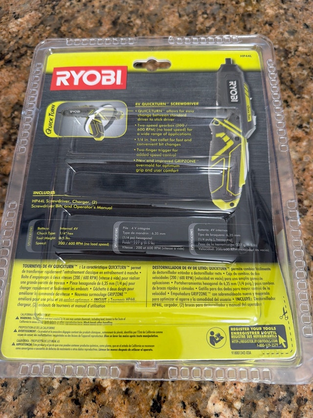 Brand New Ryobi 4V Quickturn Cordless Screwdriver - photo 3
