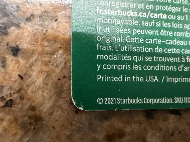 Starbucks Gift Card RARE 2021 - photo 3