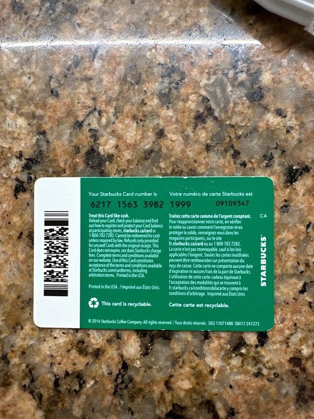 Ultra Rare 2016 Starbucks Gift Card - photo 2