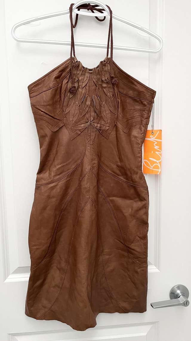 DANIER Leather Halter Dress