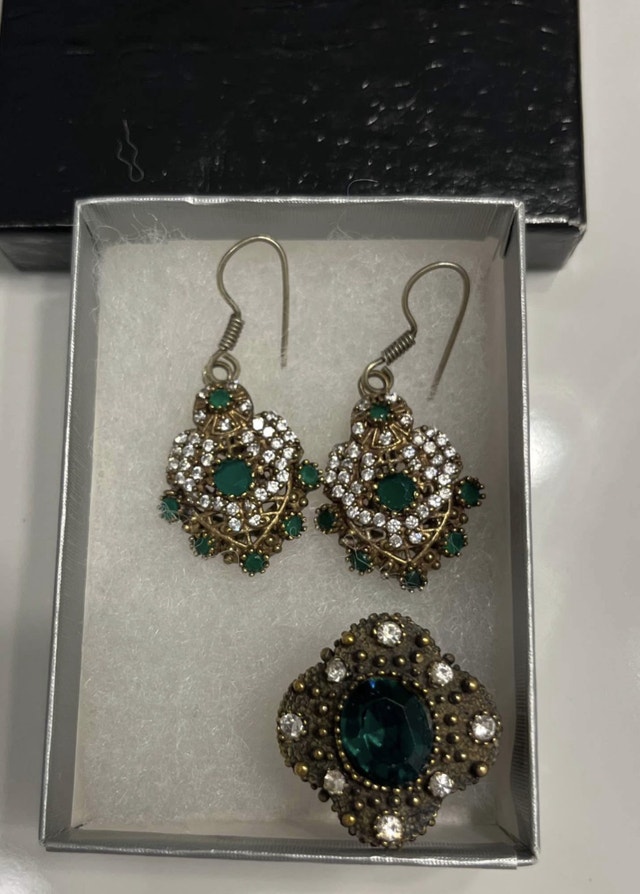 Turkish Gem Earrings and Ring SET