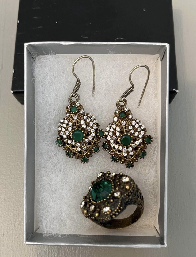 Turkish Gem Earrings and Ring SET - photo 2