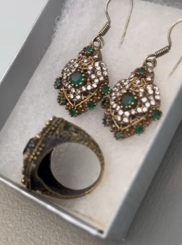 Turkish Gem Earrings and Ring SET - photo 3