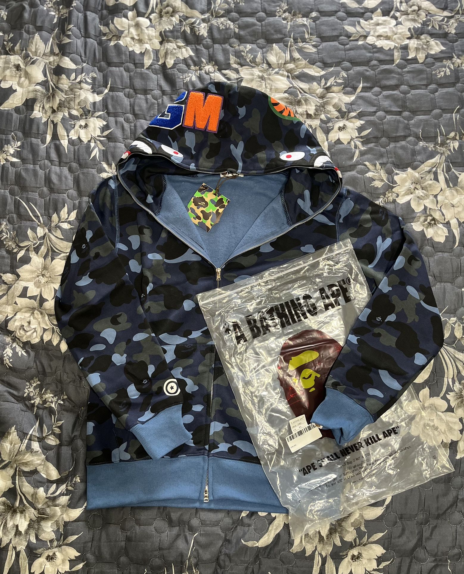 Blue Bape Hoodie Size Xl