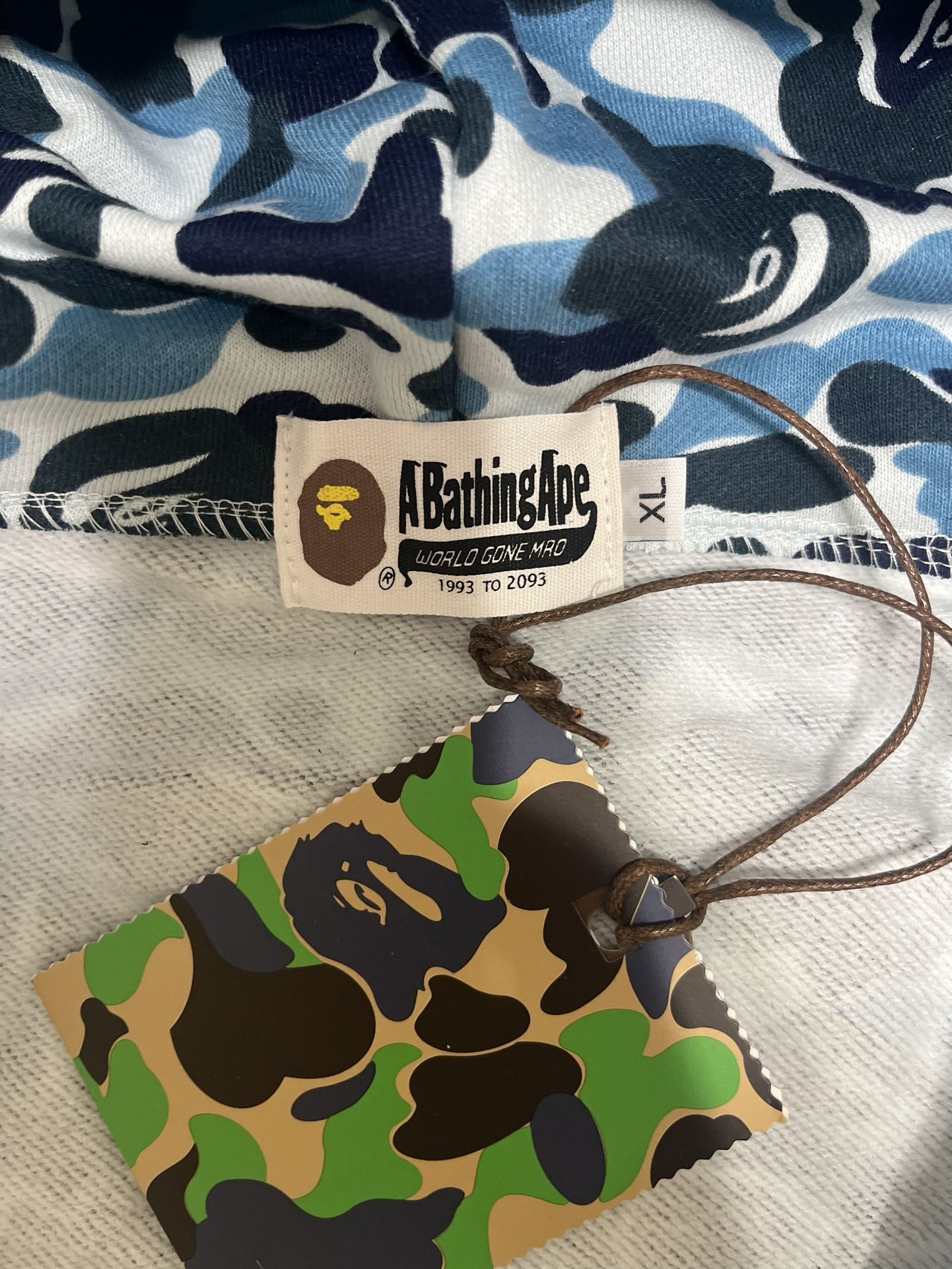 Light Blue Bape Hoodie Size XL - photo 5