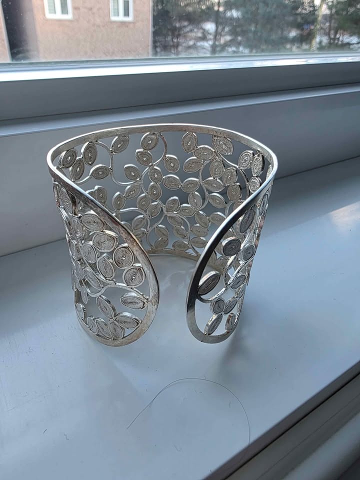 New Colombian Filigree Adjustable Bracelet - Silver - photo 2