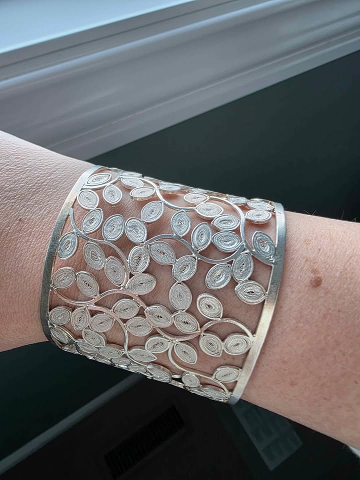 New Colombian Filigree Adjustable Bracelet - Silver - photo 3