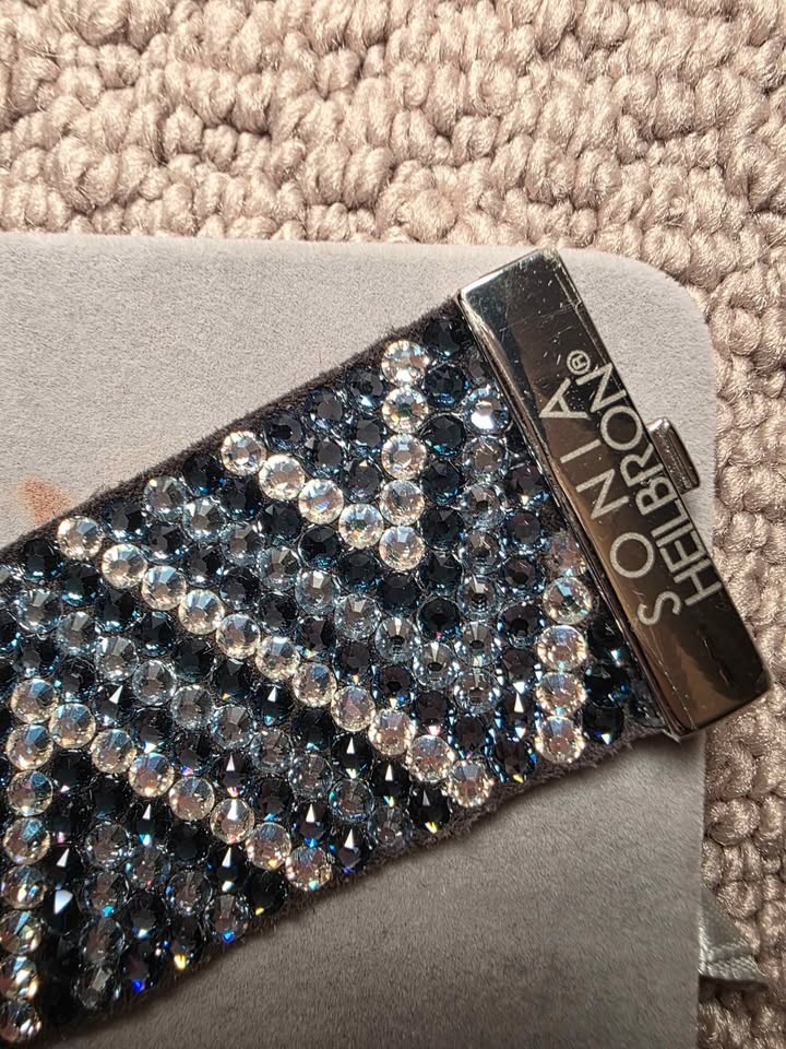 New Leather Bracelet with Crystals – Silver Clasp - photo 2