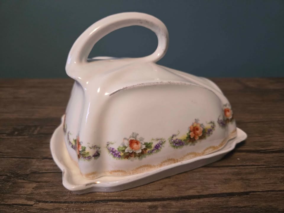 Vintage Floral Ceramic Butter Dish with Lid - photo 2