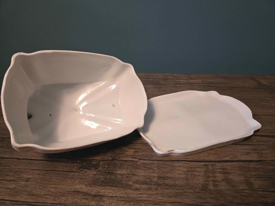 Vintage Floral Ceramic Butter Dish with Lid - photo 3