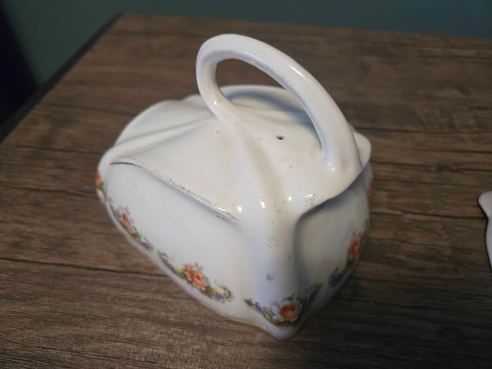 Vintage Floral Ceramic Butter Dish with Lid - photo 5