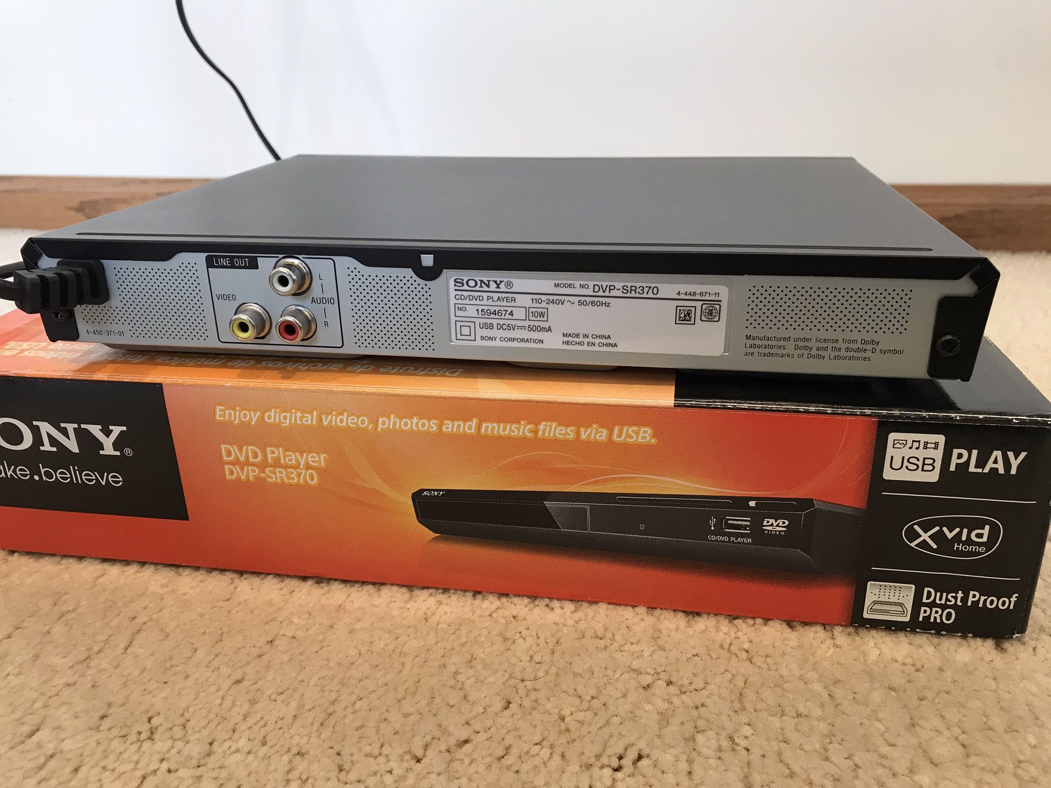 SONY DVP-SR370 REGION FREE MULTISYSTEM DVD PLAYER - photo 3