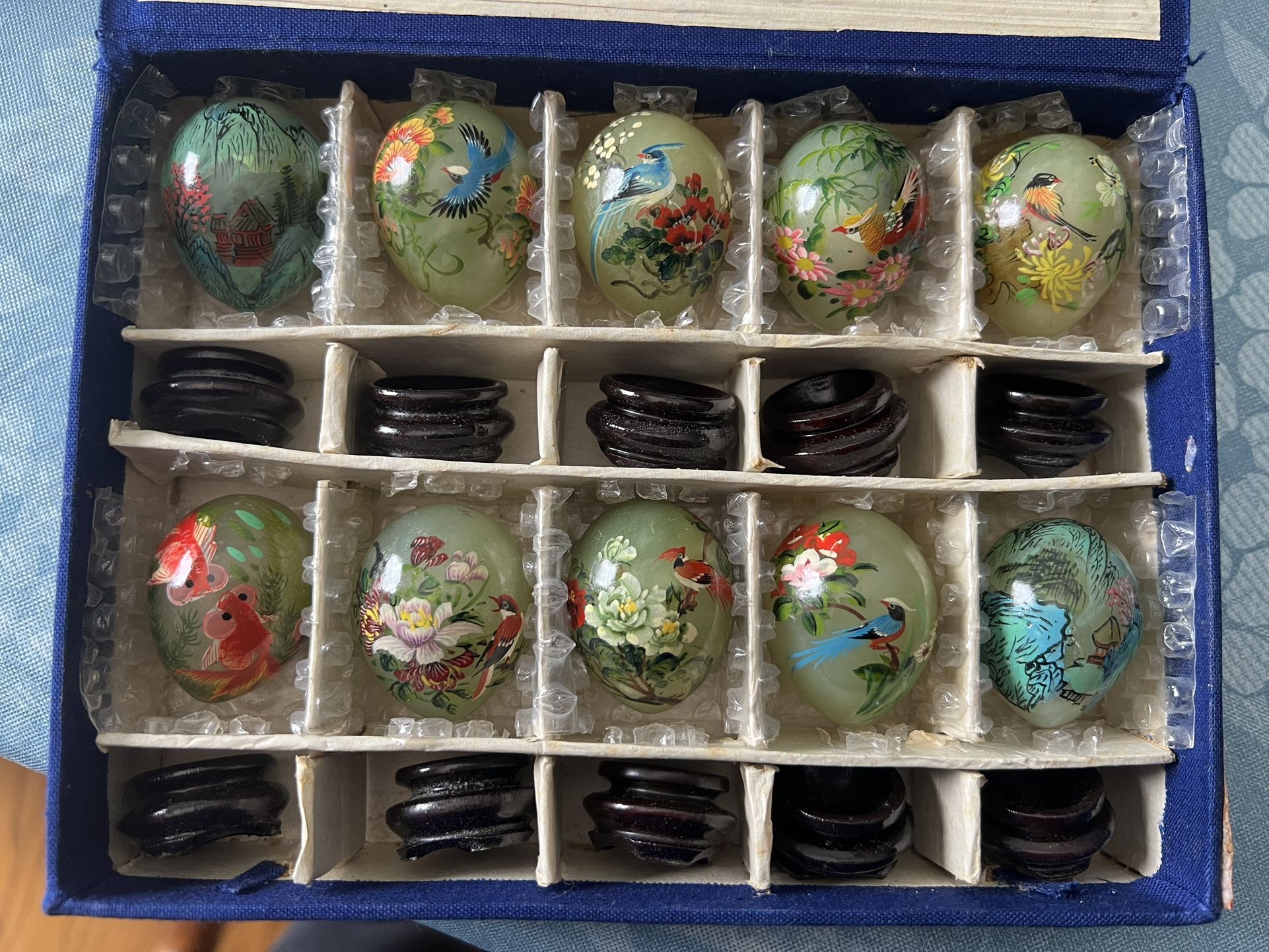 Miniature Jade Eggs in Box