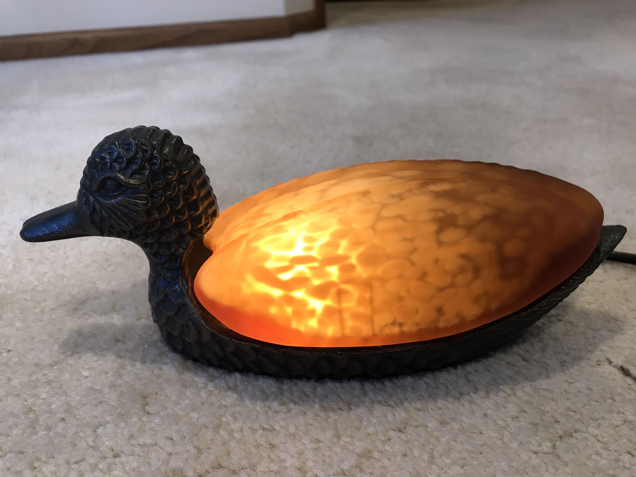 Vintage Duck Cast Iron Lamp