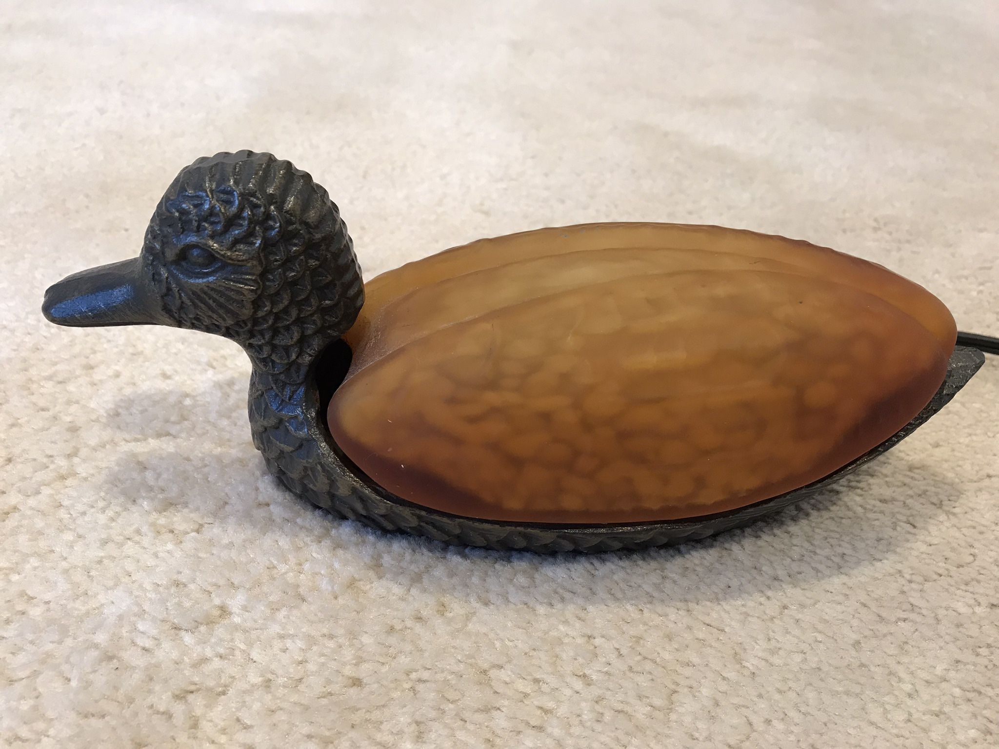 Vintage Duck Cast Iron Lamp - photo 2