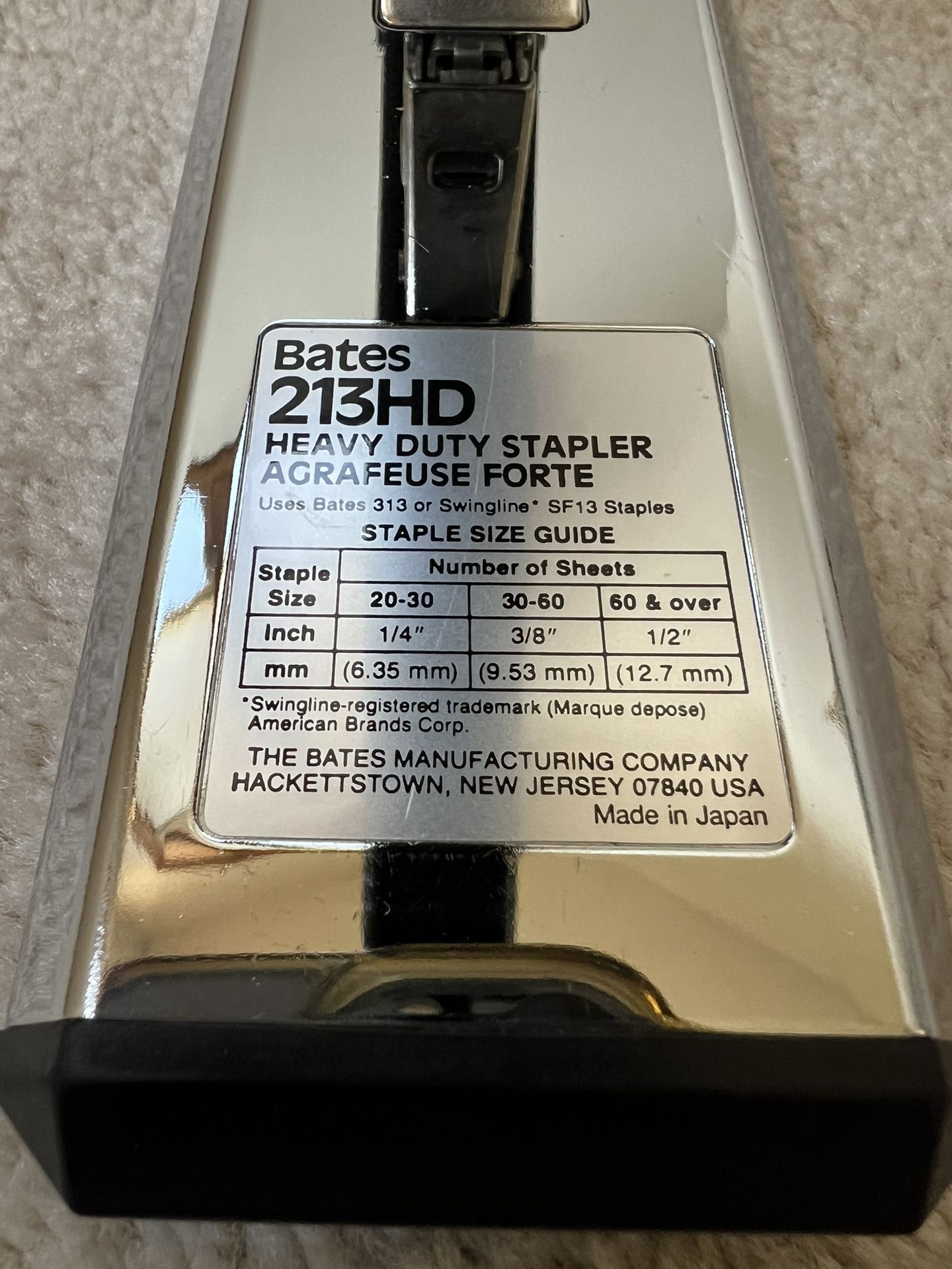 BATES 213HD Heavy Duty Stapler - photo 3