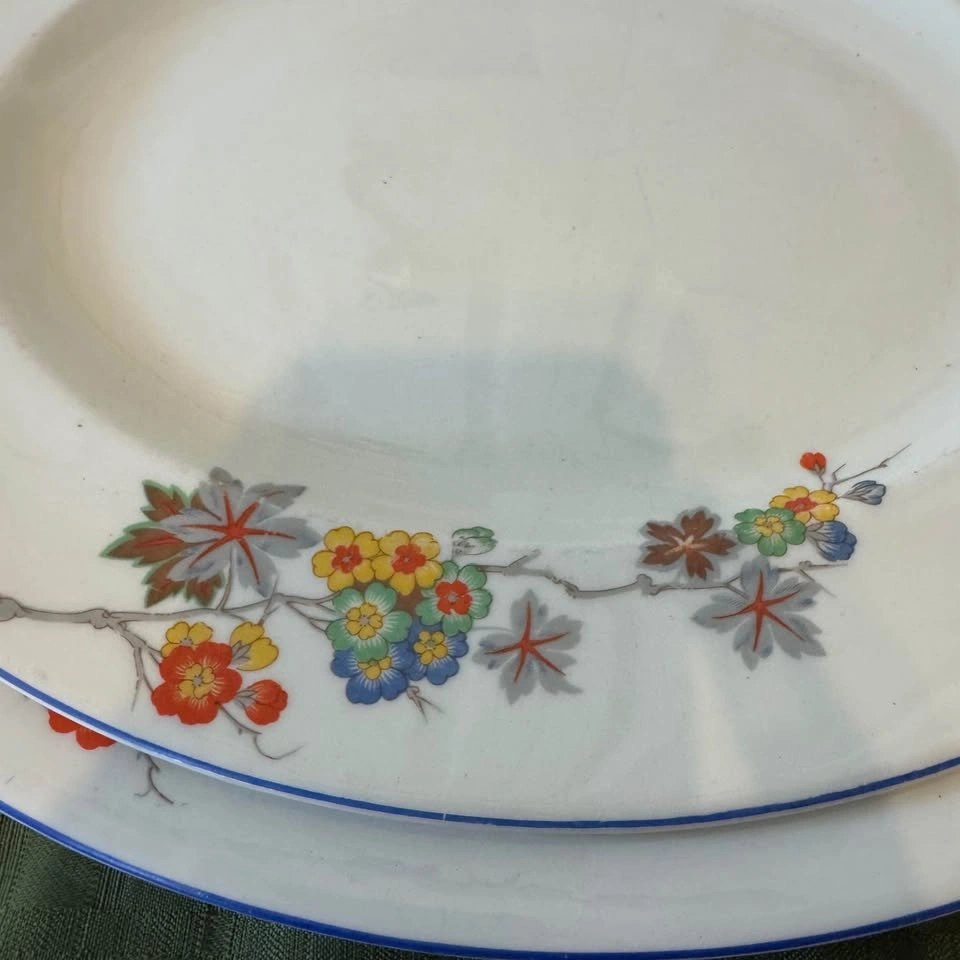 2 Beautiful Antique Bone China Platters - photo 2
