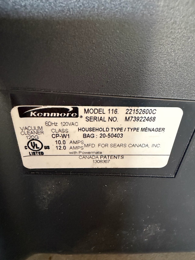 Excellent Condition Sears Kenmore Pro 12 Amp Canister Vacuum - photo 3