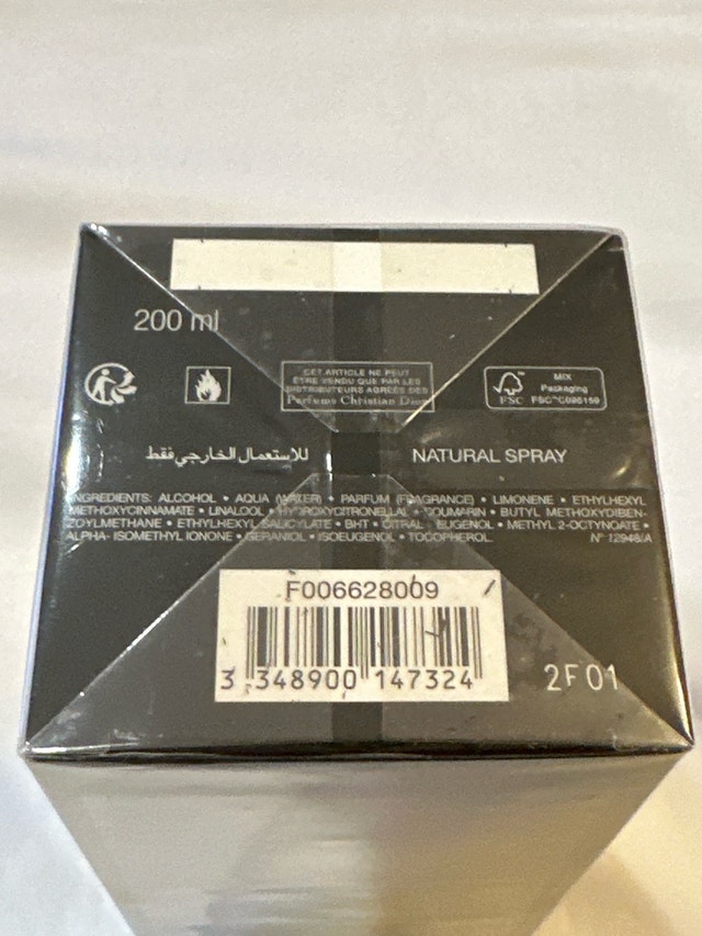 Brand New Sealed Fahrenheit Dior Paris Eau De Toilette 200ML - photo 3