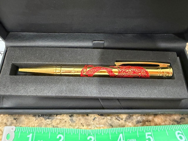 S.T. Dupont Paris Golden Red Dragon Pen - Brand New