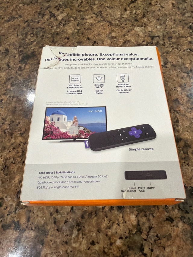 Like New Roku Premiere HD 4K HDR box with remote - photo 3