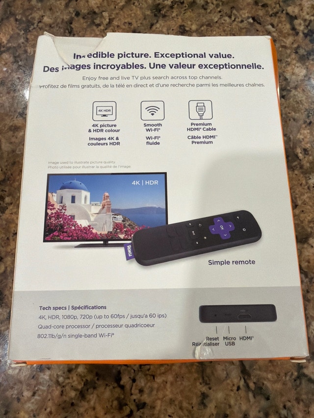 Like New Roku Premiere HD 4K HDR box with remote - photo 5