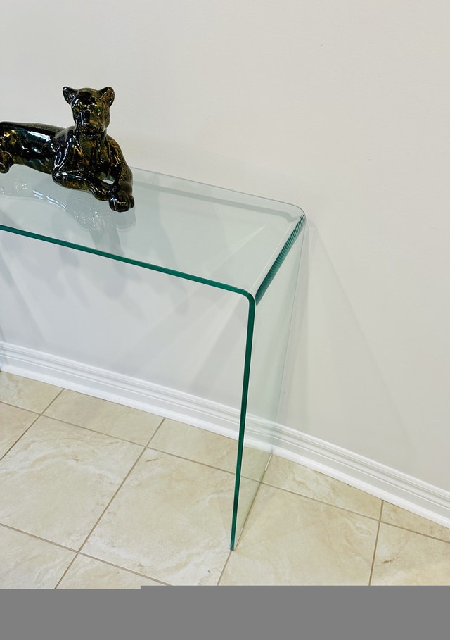 Like New Modern Glass Console Table / Desk - photo 2