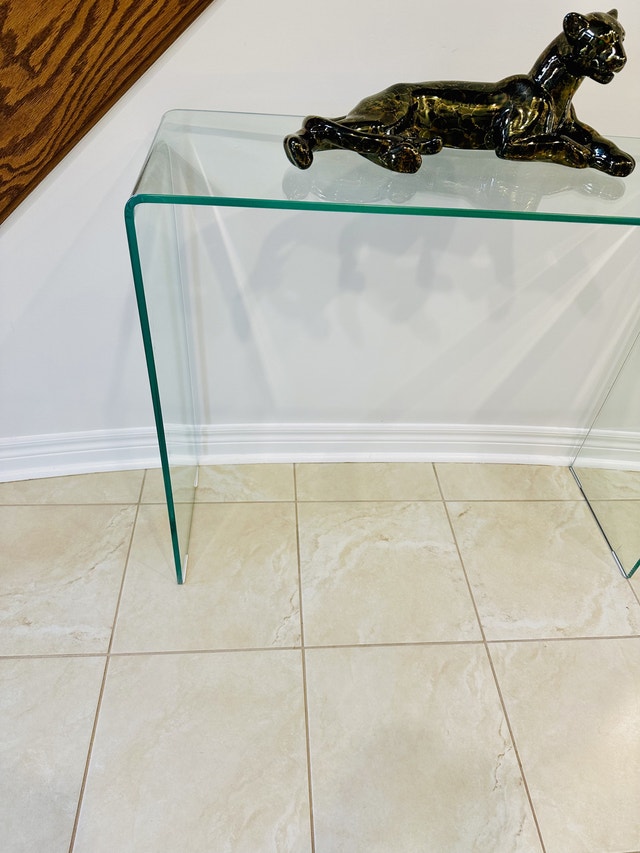 Like New Modern Glass Console Table / Desk - photo 3