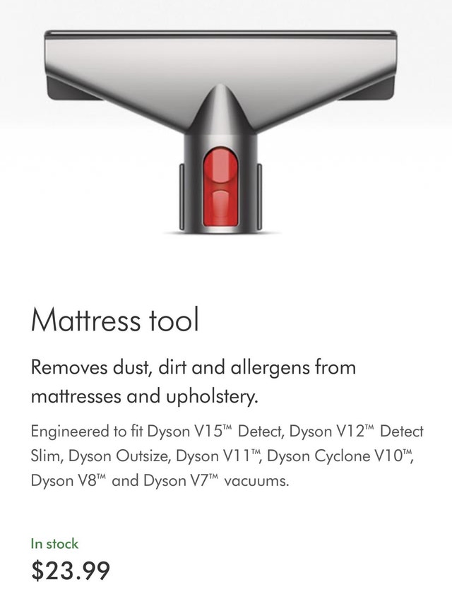 Dyson Mattress Tool V10 V7 V8 V15 V12 - Like New - photo 2