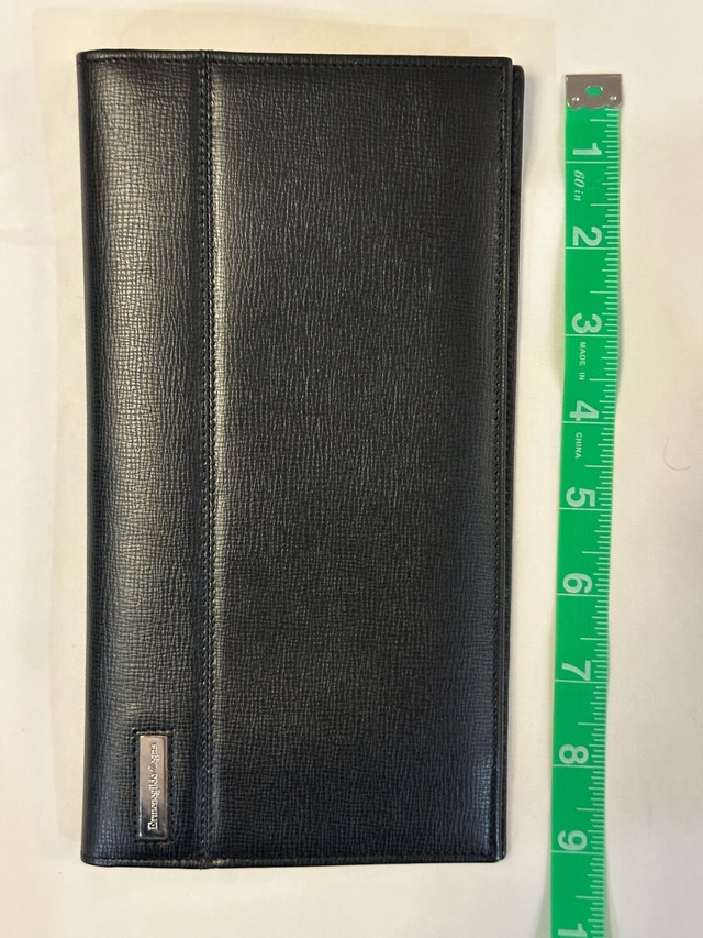 Ermenegildo Zegna Black Leather Long Wallet - Paris Boutique