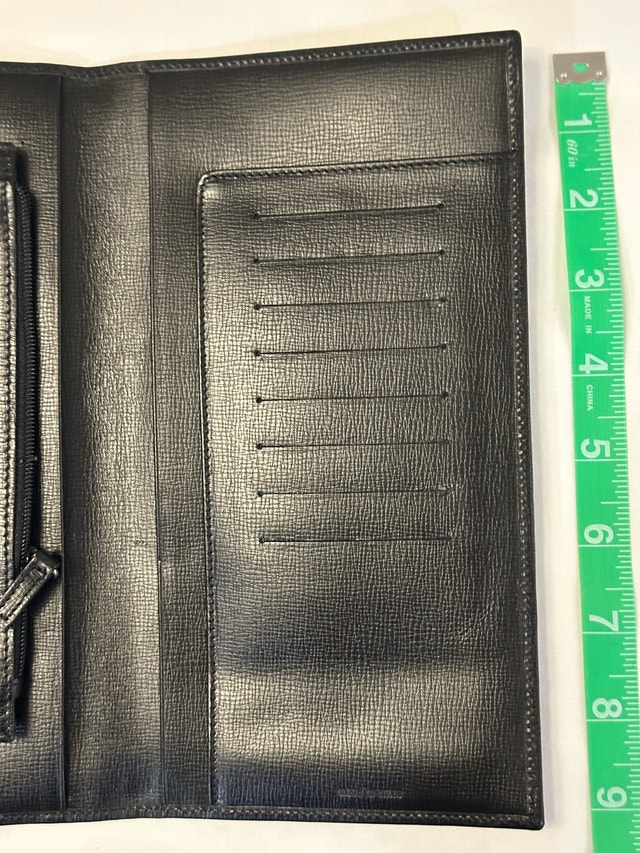 Ermenegildo Zegna Black Leather Long Wallet - Paris Boutique - photo 2