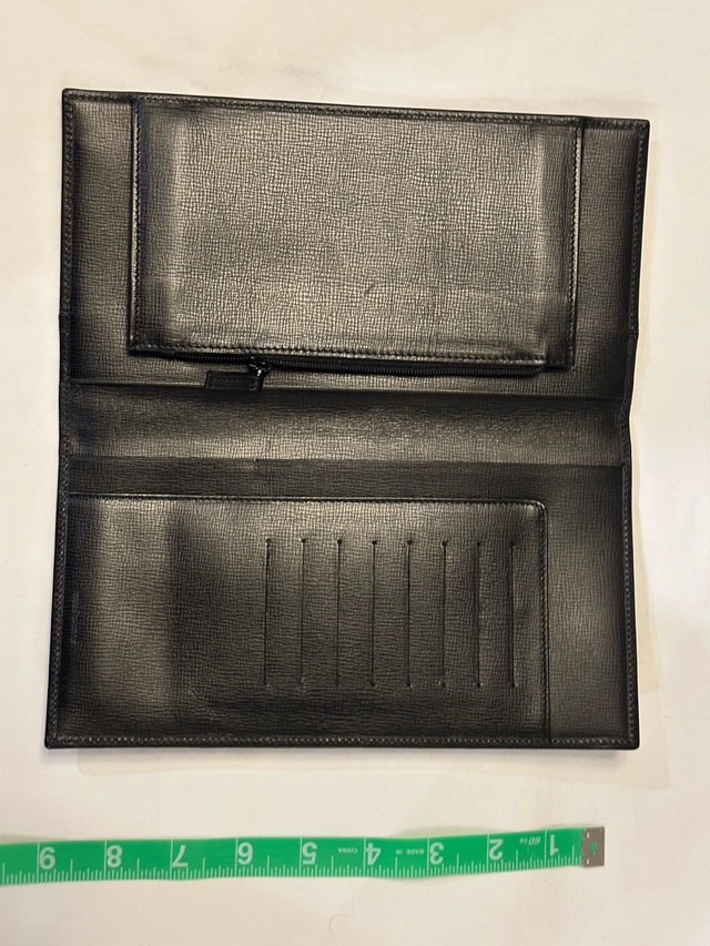 Ermenegildo Zegna Black Leather Long Wallet - Paris Boutique - photo 3
