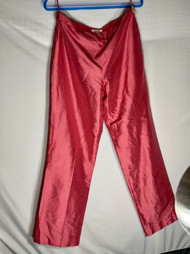 Vintage 90s Talbots Silk High Rise Pants - Red Size 12