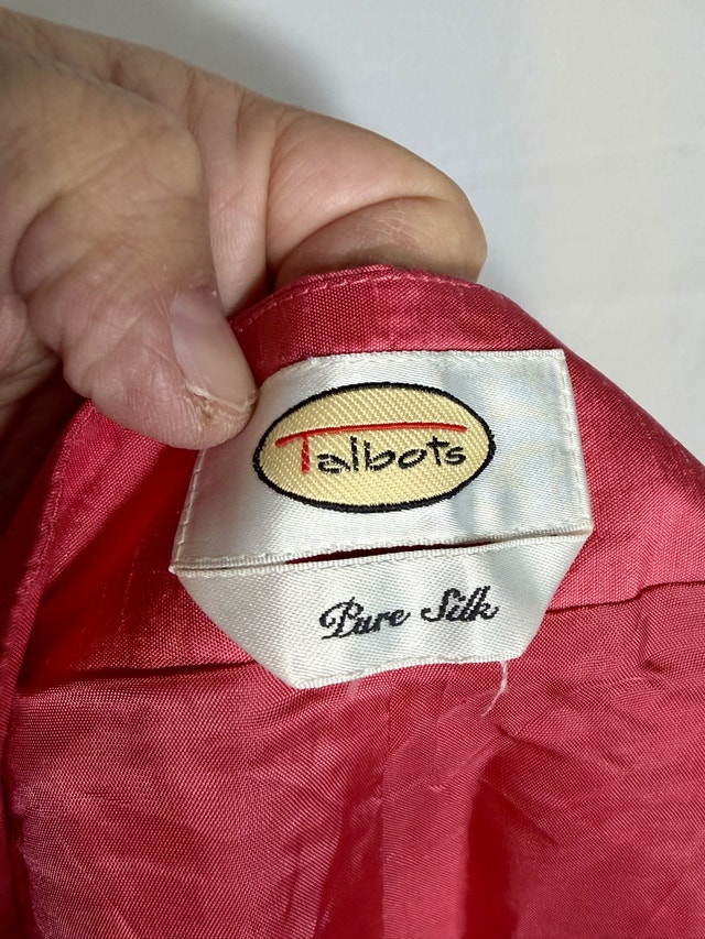 Vintage 90s Talbots Silk High Rise Pants - Red Size 12 - photo 2
