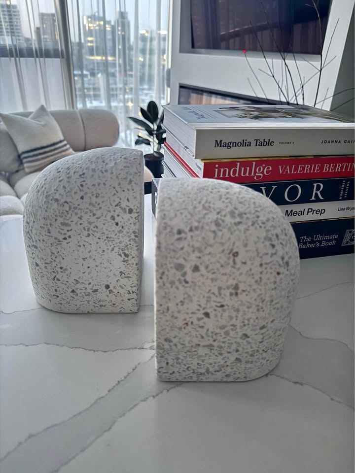 Renwil Bruno Terrazzo Bookends Set of 2 - white