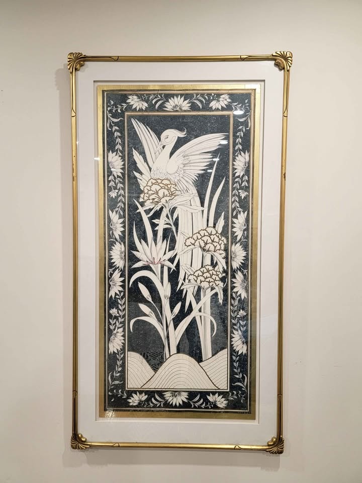 Set of 2 Gold Framed Bird & Floral Wall Art - photo 2