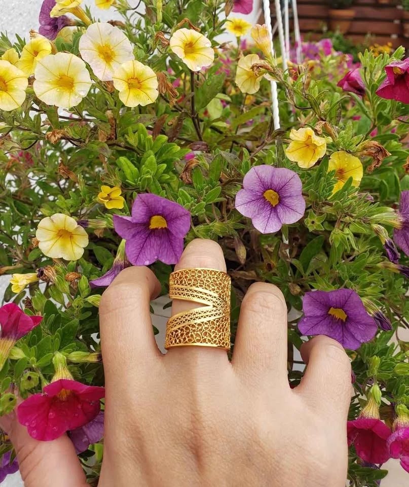 New Colombian Filigree Adjustable Ring – Silver with Gold Platin - photo 2
