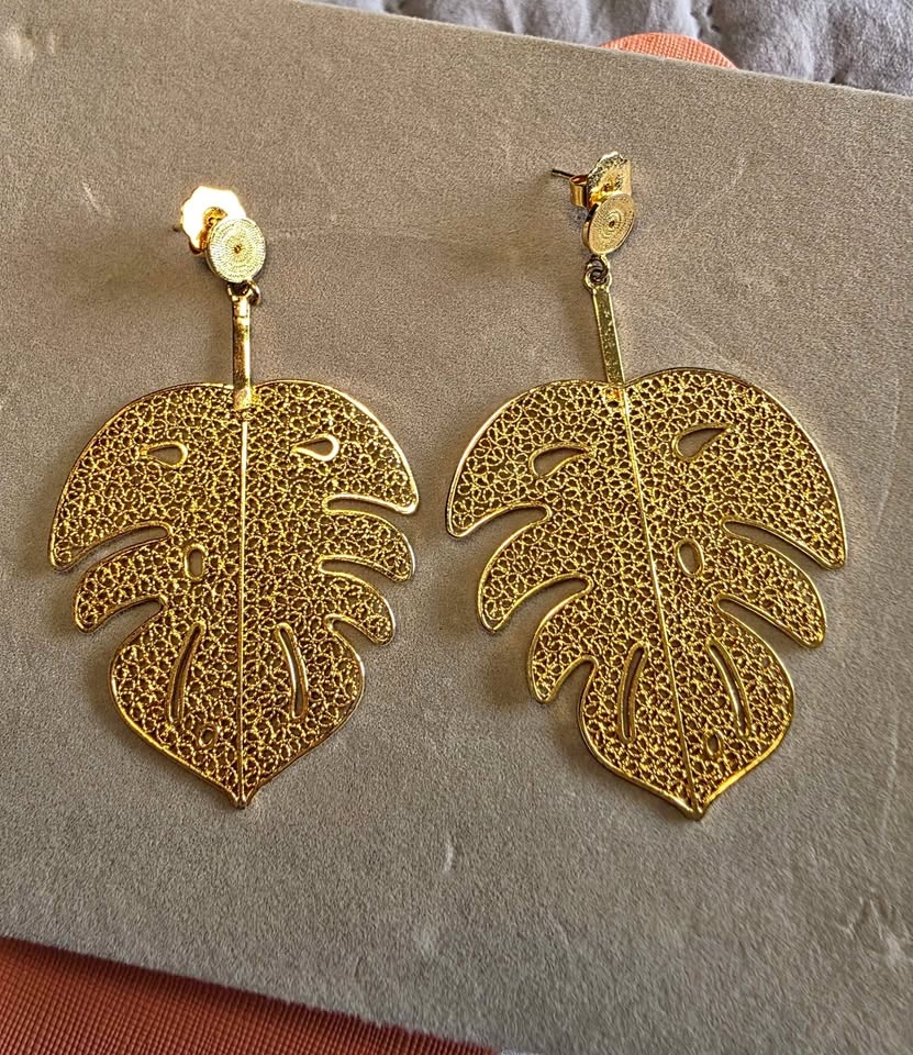 New Colombian Filigree Earrings – Silver with Gold Plating