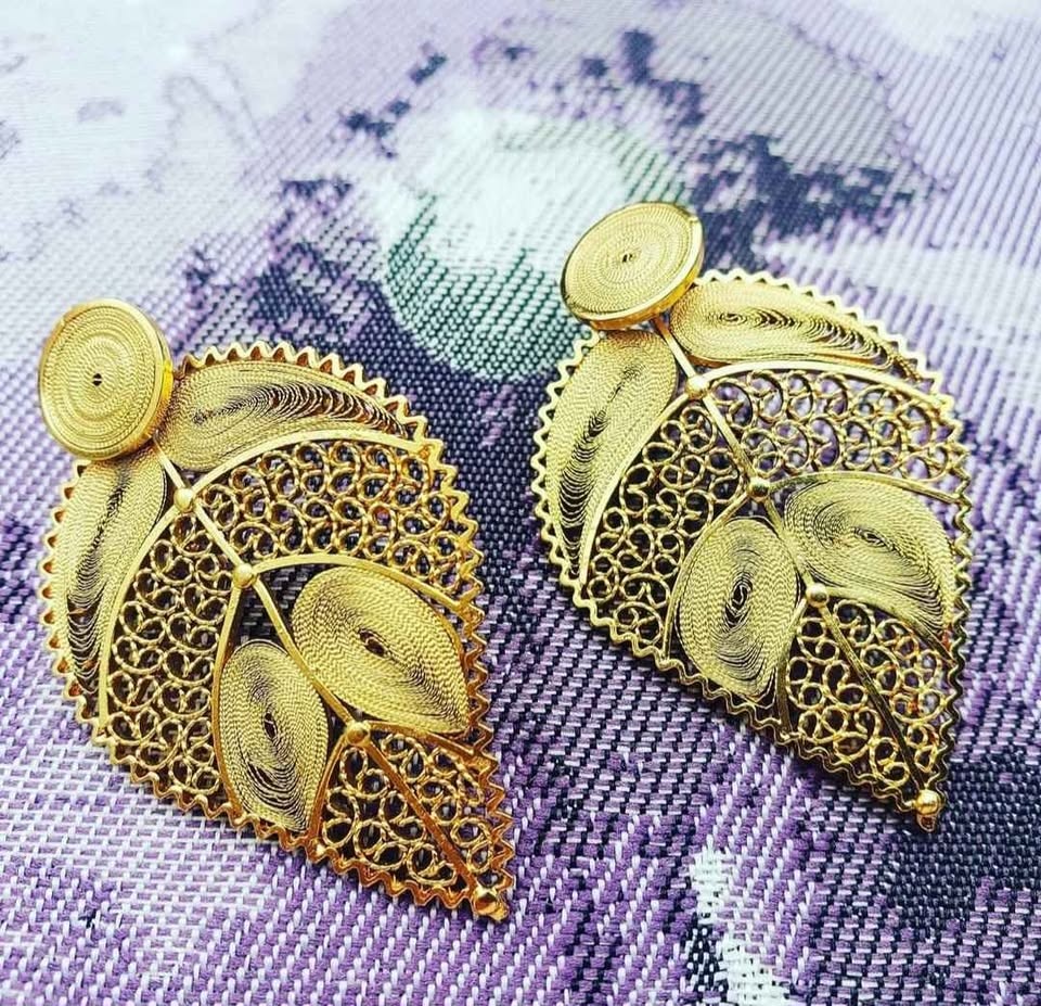 New Colombian Filigree Earrings – Silver with gold plating - photo 2