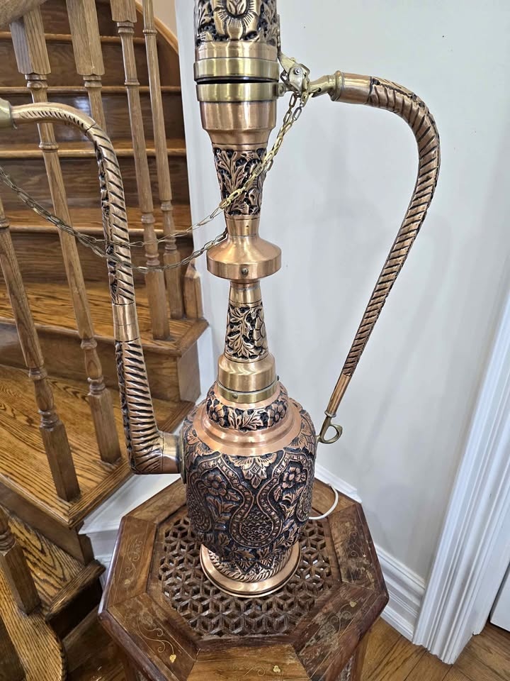 Grand Moroccan Style Floor Ewer - 39" Copper & Brass